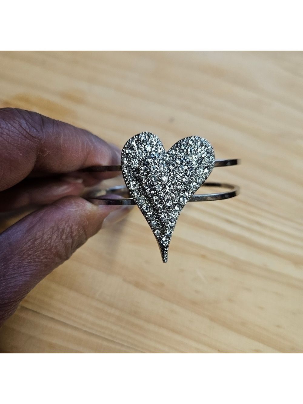 Hjerter Silver-tone Crystal Heart Bracelet